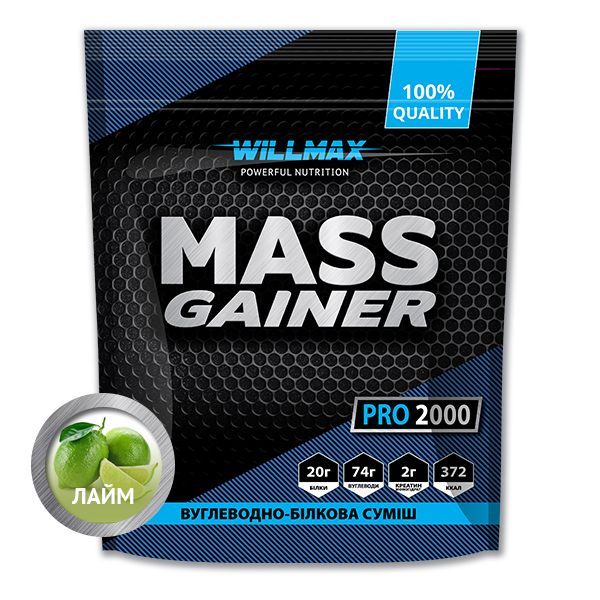 Гейнер Willmax  Mass Gainer 2кг Лайм